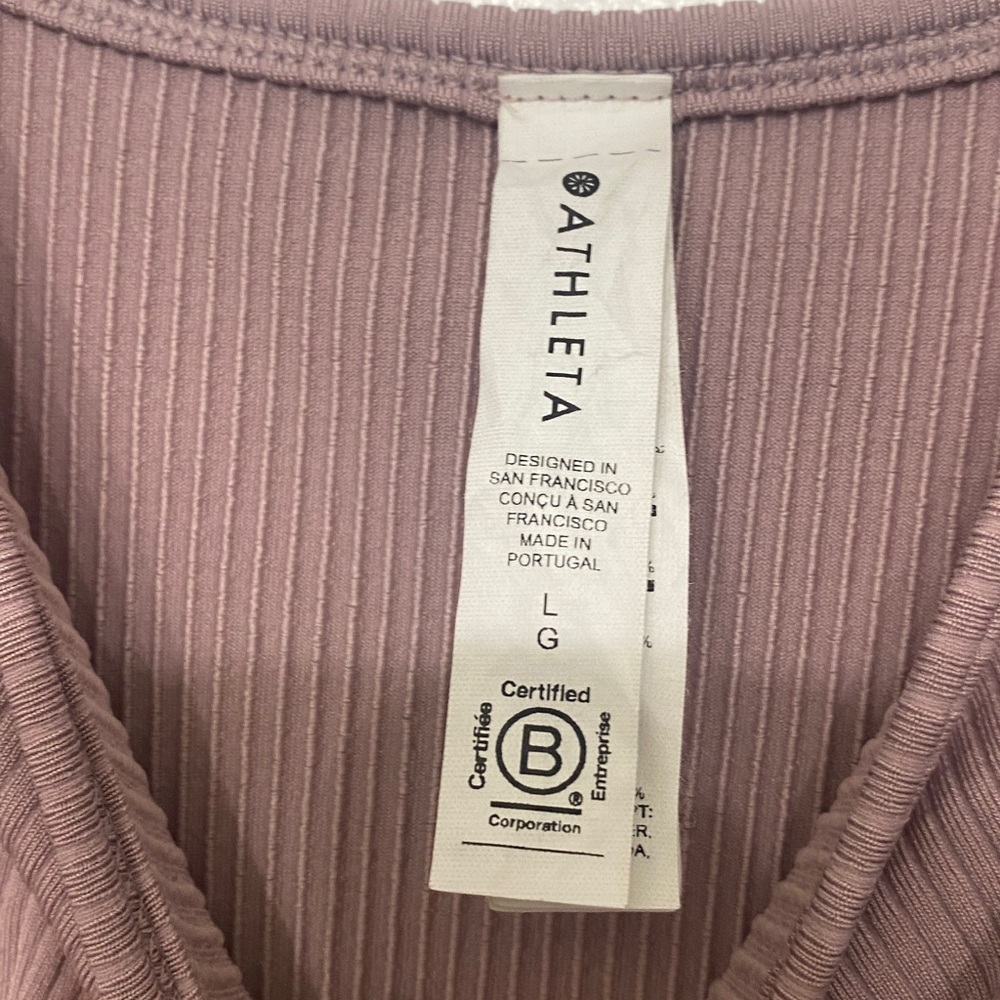 Athleta Dusty Pink Ribbed Tank - Picture 4 of 6